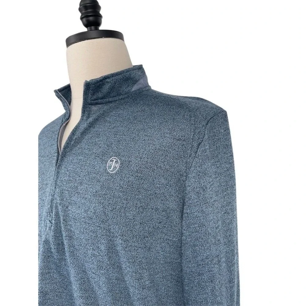 Johnnie-O‎ Men's Quarter Zip Pullover Sweater Blue Size L Long Sleeve